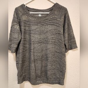Women's Gray w. Gold Flecked Textured Top Size Medium